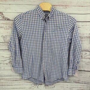 Southern Tide Plaid Button Down Long Sleeve Shirt Mens Large Blue White‎
